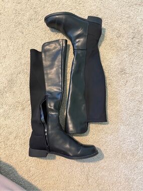 JustFab Black Over-the-Knee Stretch Riding Boots